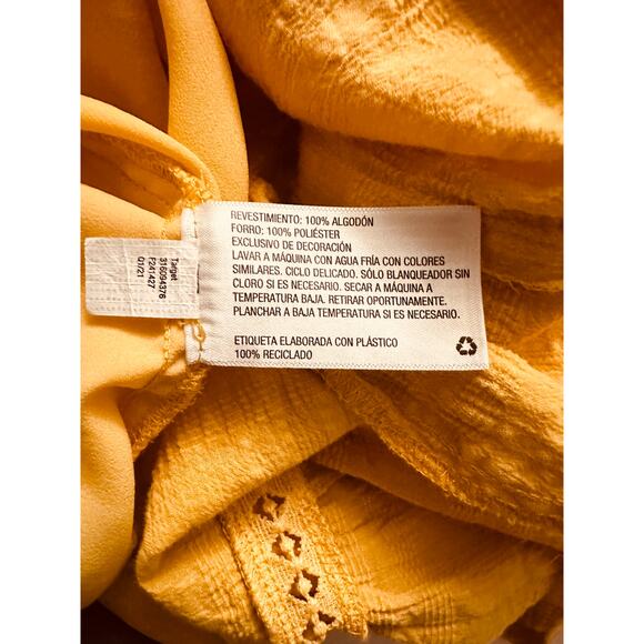 Knox Rose Women's Mustard Yellow Short Babydoll Dress Ruffles Pockets Size M - Picture 10 of 11